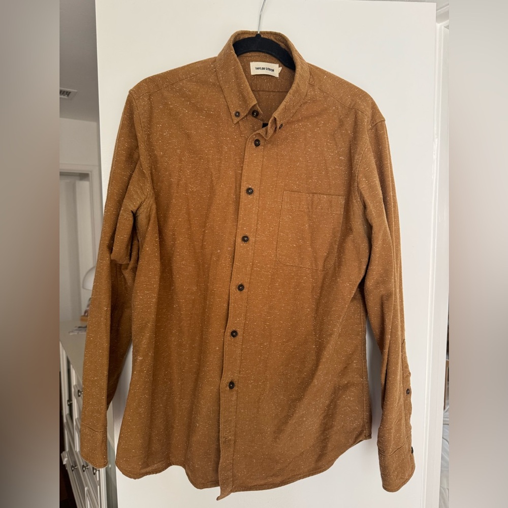 Taylor Stitch Tan Speckled Button-Down Jack Shirt